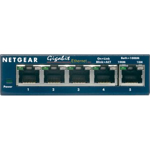 Netgear ProSafe GS105GE 5 Ports Ethernet Switch - 2 Layer Supported - Twisted Pair - Desktop, Wall Mountable - 5 Year Limi