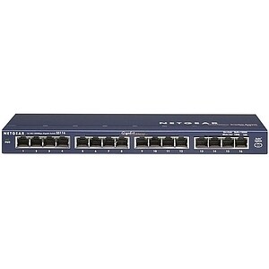 Netgear ProSafe GS116 16 Ports Ethernet Switch - 2 Layer Supported - Twisted Pair - Desktop, Wall Mountable - 5 Year Limit