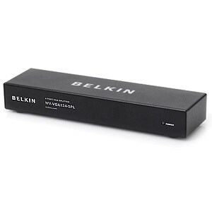 Belkin VGA Splitter - 1 x HD-15 Video In, 4 x HD-15 Video Out - 1600 x 1200 - UXGA