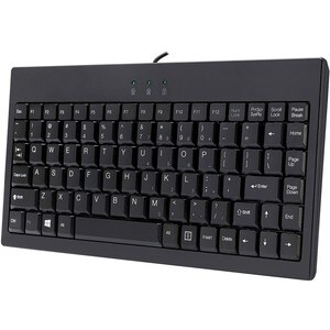 Adesso EasyTouch AKB-110B Mini Keyboard - PS/2, USB - 87 Keys - Black