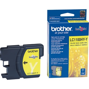 BROTHER Tintapatron LC1100HY-Y, Nagy töltetû - 750 oldal, Sárga