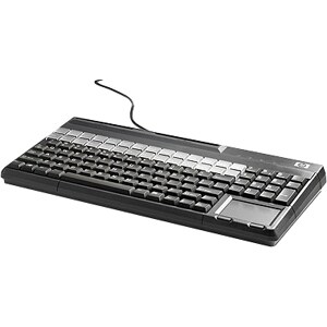 HP POS Keyboard - QWERTY Layout - 106 Key(s) - 106 Programmable Key(s) - 28 Relegendable Key(s) - Magnetic Stripe Reader -