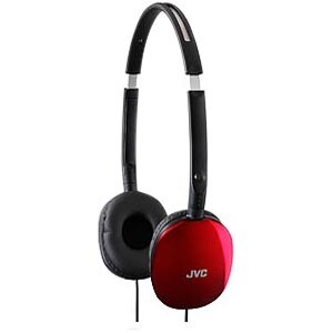 JVC HA-S160 FLATS Headphone - Stereo - Red - Wired - 32 Ohm - 12 Hz 24 kHz - Gold Plated Connector - Over-the-head - Binau