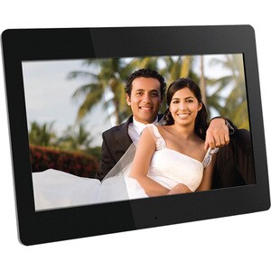 Aluratek Digital Frame - 14" LCD Digital Frame - Black - 1366 x 768 - Cable - Slideshow, Clock, Calendar - Built-in 512 MB
