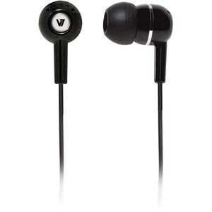 V7 HA100-2EP Wired Earbud Binaural Stereo Earphone - Black - In-ear - 32 Ohm - 20 Hz to 20 kHz - 1.20 m Cable - Mini-phone
