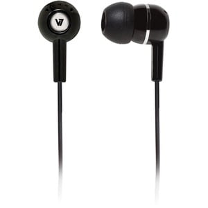 V7 HA100-2EP Wired Earbud Binaural Stereo Earphone - Black - In-ear - 32 Ohm - 20 Hz to 20 kHz - 1.20 m Cable - Mini-phone
