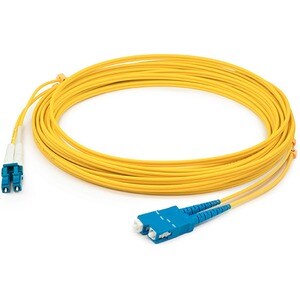 AddOn 1m LC (Male) to SC (Male) Yellow OS1 Duplex Fiber OFNR (Riser-Rated) Patch Cable - 100% compatible and guaranteed to