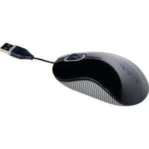 Targus AMU76EU Mouse - USB - Black, Grey - 1 Pack - Cable