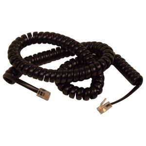 Belkin Coiled Telephone Handset Cable - RJ-11 Male - RJ-11 Male - 25ft - Black