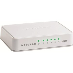 Netgear GS205 5 Ports Ethernet Switch - 2 Layer Supported - Twisted Pair - Desktop