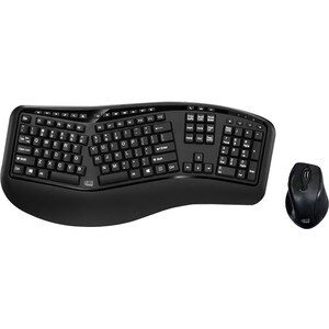 Adesso Tru-Form Media 1500 - Wireless Ergonomic Keyboard and Laser Mouse - USB Wireless RF Keyboard - 105 Key - English (U