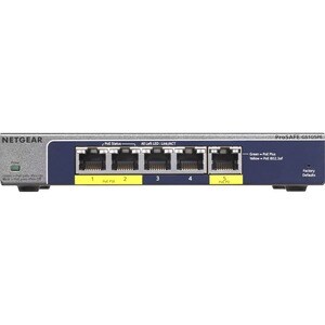 Netgear ProSafe GS105PE 5 Ports Manageable Ethernet Switch - 2 Layer Supported - PoE Ports - Desktop