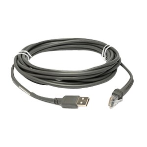 Zebra Straight Cable - 15 ft USB Data Transfer Cable - First End: 1 x 4-pin USB Type A - Male - Second End: 1 x USB Type A