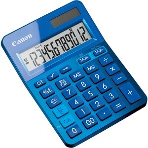 Canon LS-123K Calculator - Angled Display, Dual Power, Key Rollover, Sign Change, Double Zero, Auto Power Off, Non-slip Ru