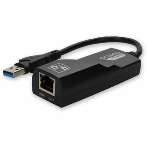 AddOn 8in Lenovo 4X90E51405 Compatible USB 3.0 (A) Male to RJ-45 Female Black Network Adapter Cable - 100% compatible and 