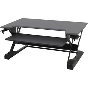 Ergotron WorkFit-TL Workstation - Rectangle Top - 952.50 mm Table Top Width x 635 mm Table Top Depth - Black