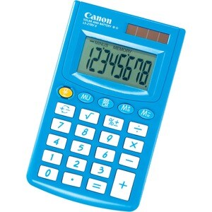 Canon Handheld Calculator - Durable, Tilt Display, Extra Large Display, Dual Power - 102 mm x 61 mm x 10 mm - Blue - Plastic