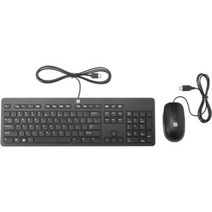 HP Slim USB Keyboard and Mouse - USB Cable USB Cable Scroll Wheel - Symmetrical - Compatible with Desktop Computer, Notebook