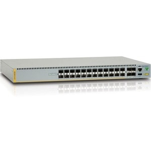 ALLIED TELESIS AT Stackable Gigabit Layer 3 Switch 24x100/1000X SFP slots + 4xSFP+ slots internal Dual AC PSU Required Net.Cover for software maintenance for firmware v5.4.4 or later