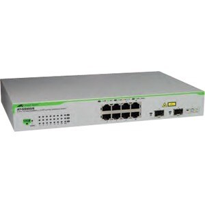 Allied Telesis 8 port Gigabit WebSmart Switch - 8 Ports - Manageable - Gigabit Ethernet - 10/100/1000Base-T, 1000Base-X - 
