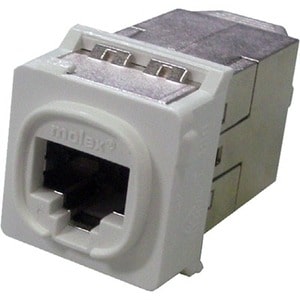 molex PowerCat 6A MOD-Clip DataGate Shielded Jack, 568A/B - White - 1 x RJ-45 Female Network - White