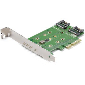 StarTech.com Tarjeta Adaptadora PCI Express 3.0 de 3 Puertos M.2 para SSD - 1x NVMe - 2x SATA III