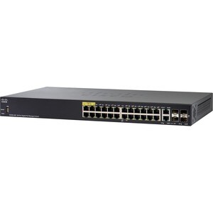 Cisco SG350-28P 26 Ports Manageable Ethernet Switch - 3 Layer Supported - Modular - Optical Fiber, Twisted Pair - 1U High 