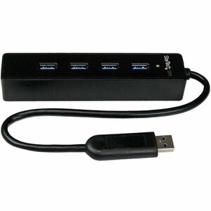 4-Port USB 3.0 Hub with Built-in Cable - SuperSpeed Laptop USB Hub - Portable USB Splitter - Mini USB Hub (ST4300PBU3)