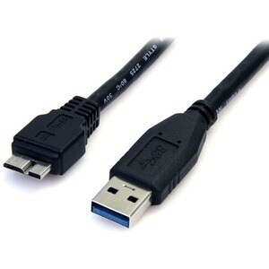 0.5m (1.5ft) Black SuperSpeed USB 3.0 Cable A to Micro B - USB 3.0 Micro B Cable - 1x USB 3 A (M), 1x USB 3 Micro B (M) 50