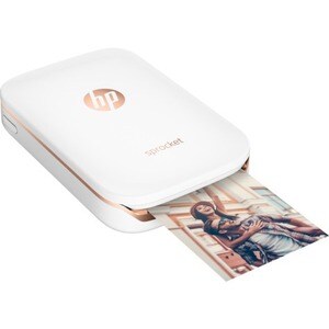 HP Sprocket Zero Ink Printer - Color - Photo Print - Portable - White - 313 x 400 dpi - Bluetooth - Wireless LAN - USB - B