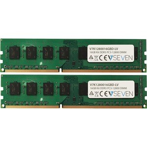 V7 RAM Module - 16 GB (2 x 8 GB) - DDR3-1600/PC3L-12800 DDR3 SDRAM - 1600 MHz - CL11 - 1.35 V - Non-ECC - Unbuffered - 240-pin - DIMM