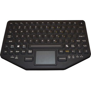 Gamber-Johnson BT-870-TP Keyboard - Wired/Wireless Connectivity - USB Interface - TouchPad - QWERTY Layout - Industrial Si