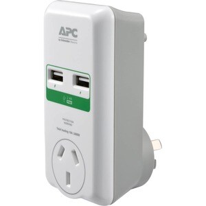APC ESSENTIAL SURGEARREST 1 OUTLET WALL MOUNT WITH DUAL USB PORTS (5V/2.4A) 230V AUSTRALIA