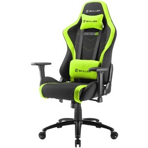 Sharkoon SKILLER SGS2 Gaming Chair - Foam, Polyurethane Foam, Steel, Fabric - Green, Black