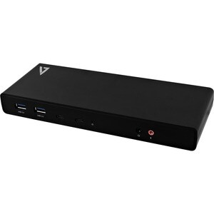 V7 Docking station USB-C universal con potencia de salida, monitor doble 4K, HDMI, DisplayPort y Displaylink de hasta 60 W. Tecnología de conectividad: Alámbrico, Interfaz de host: USB 3.2 Gen 1 (3.1 Gen 1) Type-C, Auriculares: 3,5 mm. Ethernet LAN, velocidad de transferencia de datos: 10,100,1000 Mbit/s. Color del producto: Negro, Velocidad de transferencia de datos: 5 Gbit/s, Resolución (máxima digital): 5120 x 2880 Pixeles. Alimentación: Corriente alterna, Voltaje de salida: 19 V, Corriente de salida: 3,42 A. Sistema operativo Windows soportado: Windows 10,Windows 7,Windows 8,Windows 8.1, Sistema operativo MAC soportado: Mac OS X 10.10 Yosemite, Mac OS X 10.11 El Capitan, Mac OS X 10.12 Sierra, Mac OS X 10.13 High...