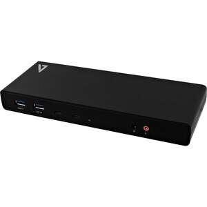 V7 UCDDS-1E USB Type C Docking Station for Desktop PC/Notebook/Monitor - 65 W - Black - 6 x USB Ports - 4 x USB 3.0 - USB 