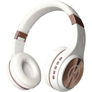 WRLS STEREO HEADPHONES BUILT IN MICROPHONE WHITE/ROSE GOLD
