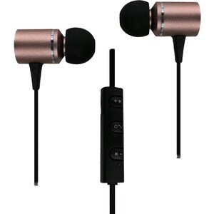 WRLS STEREO METAL EARBUDS BUILT IN MICROPHONE ROSE GOLD