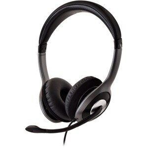 V7 HU521-2EP Wired Over-the-head, On-ear Stereo Headset - Black, Grey - Binaural - Circumaural - 32 Ohm - 20 Hz to 20 kHz 