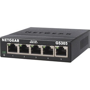 Netgear GS305v3 5 Ports Ethernet Switch - 2 Layer Supported - Twisted Pair - Desktop, Wall Mountable