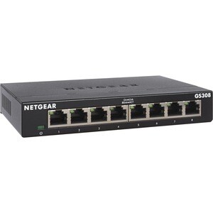 Netgear GS308v3 8 Ports Ethernet Switch - 2 Layer Supported - Twisted Pair - Desktop, Wall Mountable
