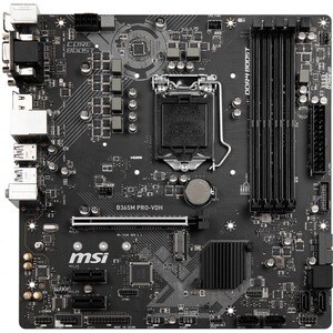 MSI B365M PRO-VDH Desktop Motherboard - Intel Chipset - Socket H4 LGA-1151 - Micro ATX - 64 GB DDR4 SDRAM Maximum RAM - DI