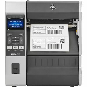 Zebra ZT620 Desktop Direct Thermal/Thermal Transfer Printer - Monochrome - Label Print - Ethernet - USB - Serial - Bluetoo
