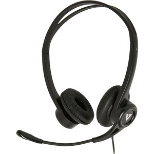 V7 ESSENTIALS USB HEADPHONES W/MICESSENTIALS USB HEADPHONES W/MIC LTHR EARPADS INLINE CTRL BLACK