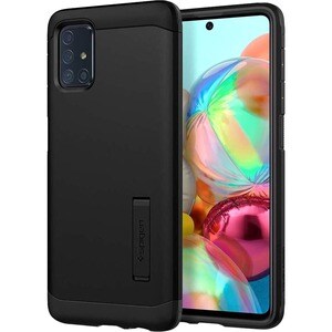 Spigen Tough Armor Case for Samsung Galaxy A71 Smartphone - Black - Drop Resistant, Shock Resistant - Polycarbonate, Therm