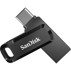 SanDisk Ultra Dual Drive Go 64 GB USB 3.1 Type C, USB Type A Flash Drive - Black - 150 MB/s Read Speed