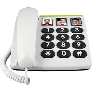 Doro PhoneEasy 331ph Standard Phone - White - Corded - Corded - 1 x Phone Line - Speakerphone - Hearing Aid Compatible