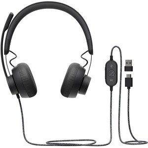 Logitech Zone Wired Over-the-head Stereo Headset - Binaural - Circumaural - 32 Ohm - 20 Hz to 16 kHz - 190 cm Cable - Uni-