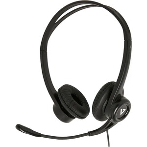 V7 ESSENTIALS USB HEADPHONES W/MICESSENTIALS USB HEADPHONES W/MIC LTHR EARPADS INLINE CTRL BLACK