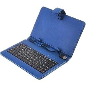 MYEPADS Keyboard/Cover Case for 7" Zeepad Tablet - Blue - Leather Body